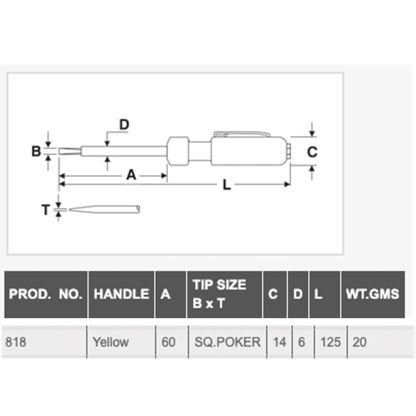 TAPARIA 818 Tester, Yellow, 1 Piece, 200 mm - Image 4